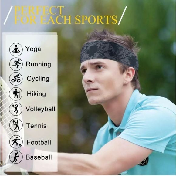 Camo Headband Stretch Sports Yoga Gym Hair Band Wrap Sweatband for Women Men US - Picture 6 of 7